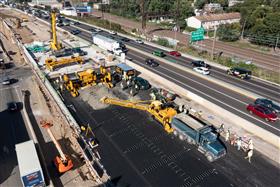 Transportation & Structures: An H&K work zone along I-95 in Philadelphia, PA. 