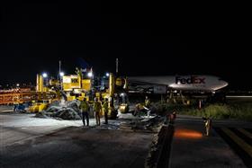 Transportation & Structures: A Haines & Kibblehouse crew prepares to pave concrete on a taxiway at Philadelphia International Airport.