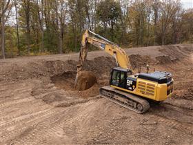 Lehigh Valley Division: A Caterpillar 349F works on a site development project in Belvidere, NJ.