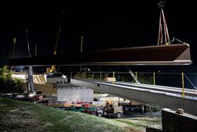 Transportation & Structures: An H&K Structures Division Team sets beams over I-476 in Lehigh County, PA.